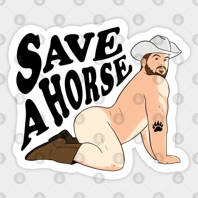 Save a horse vol.2 - Bryton Wood - light tee Sticker by RobskiArt